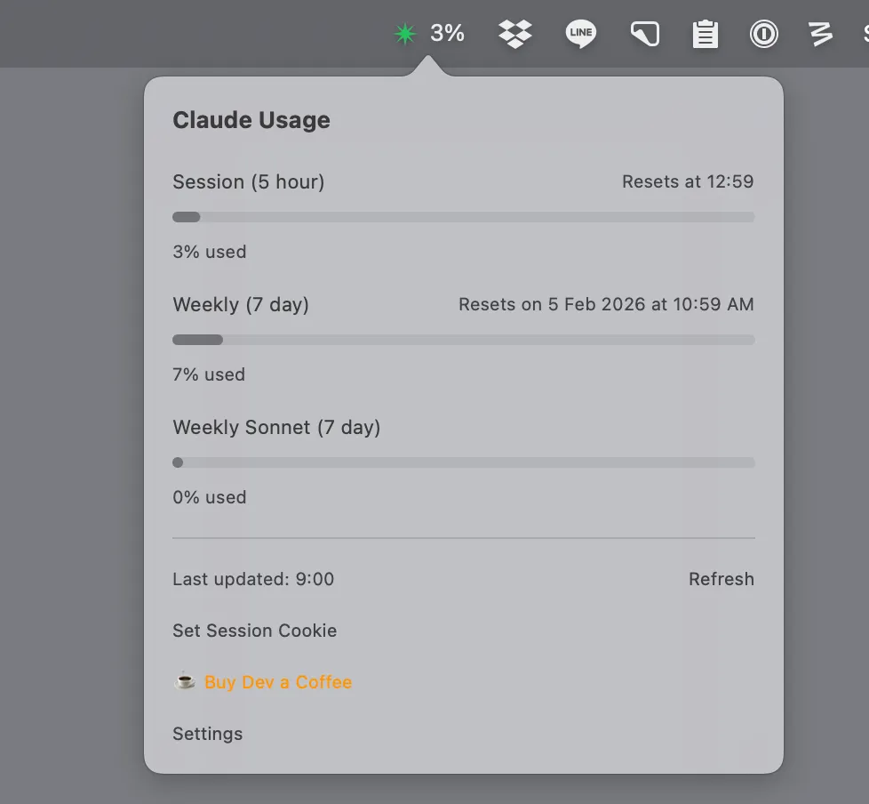 メニューバーに常駐するので常に意識していられます
